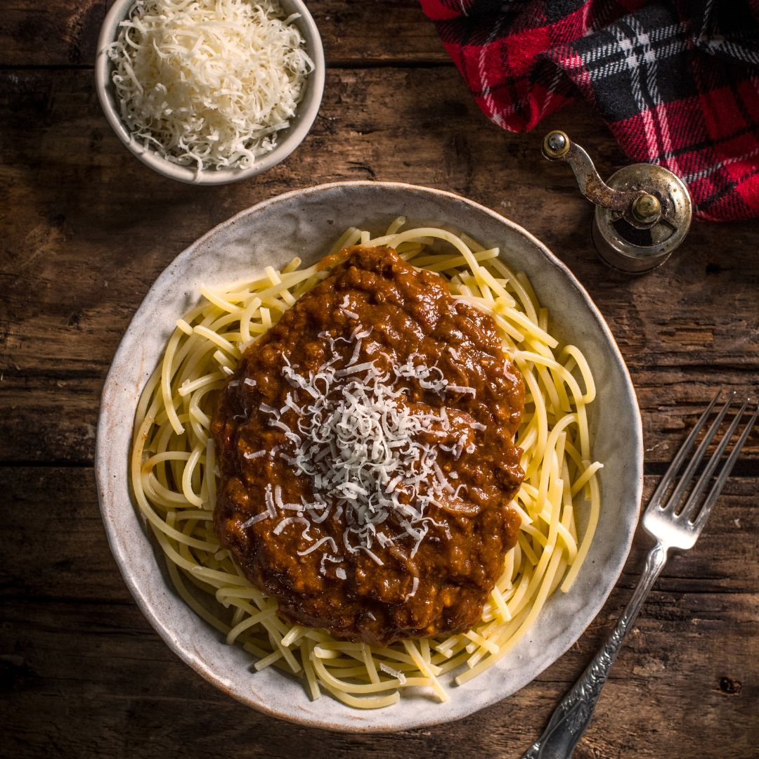 Beef Bolognese From Grant's Foods With Spaghetti Pasta